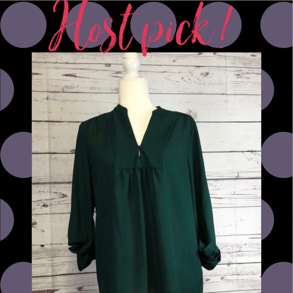 Brixon Ivy Tops - 📁💼 Hunter green georgette blouse